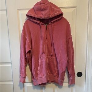 American Eagle Outfitters oversized Washed Rose Zip Hoodie
